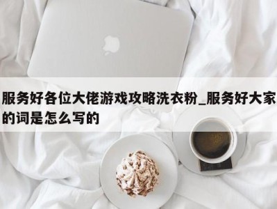 昆明服务好各位大佬游戏攻略洗衣粉_服务好大家的词是怎么写的 